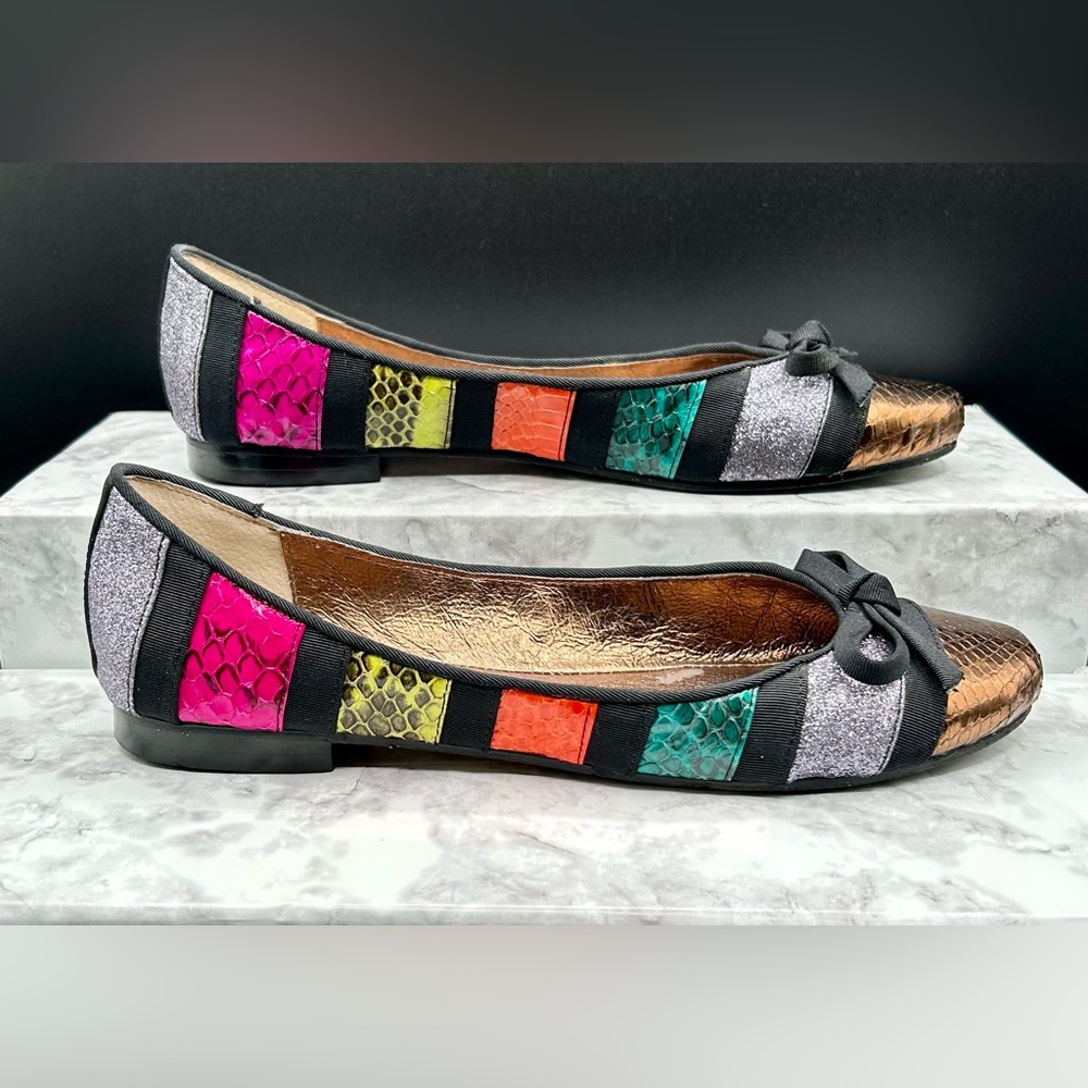 BEVERLY FELDMAN Ballet Flats Colorful Leather. Size 6 M
